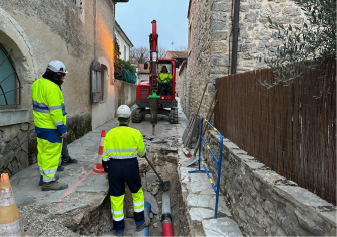 Travaux renforcement AEP ste croix de Quintillargues